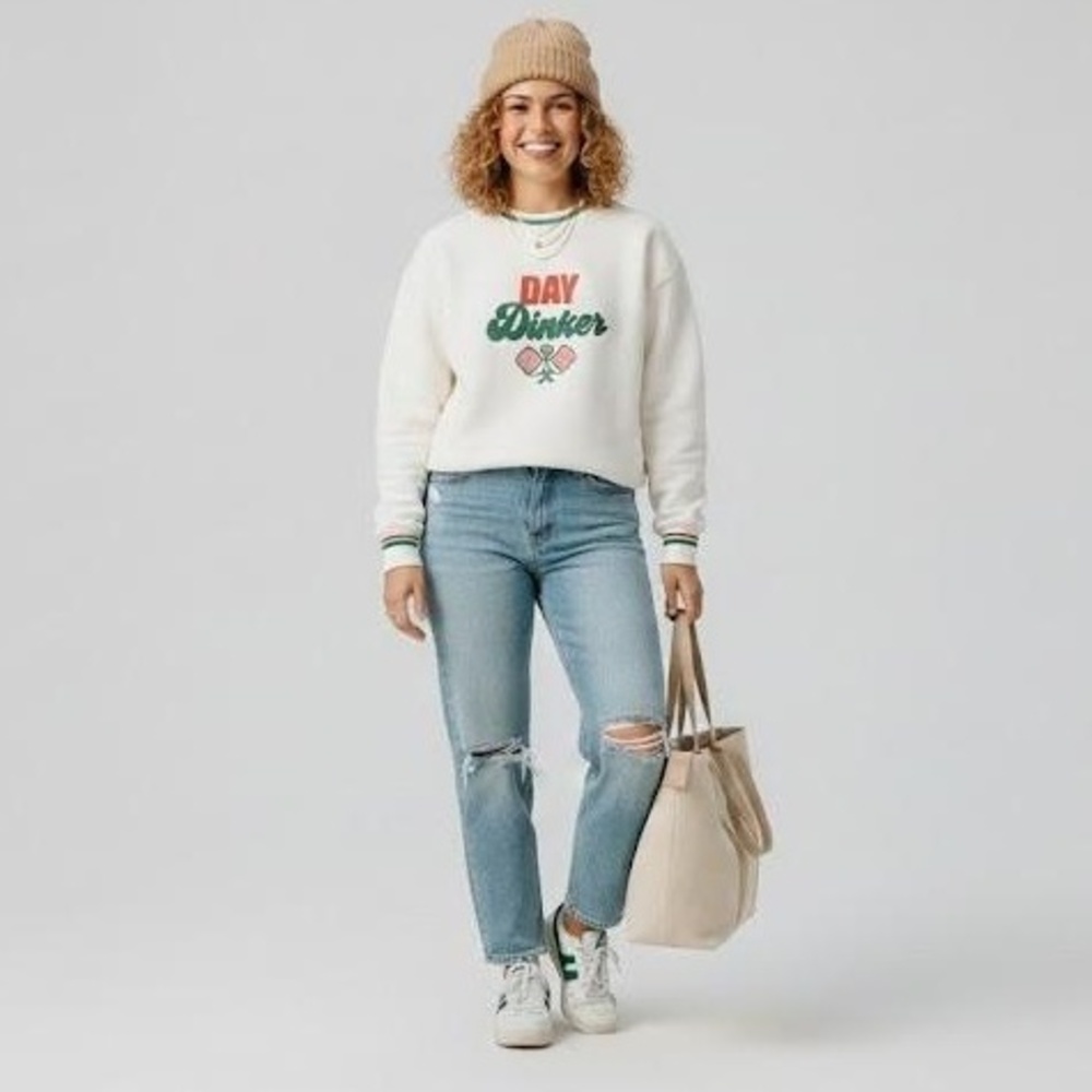 Shiraleah Pickleball Day Dinker Sweatshirt‎ size S Preppy Athleisure Retro